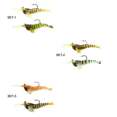 Captain 3048 Magic Shrimp 2li SET 3D Silikon Karides 50mm 3.7gr Suni Yem - 1
