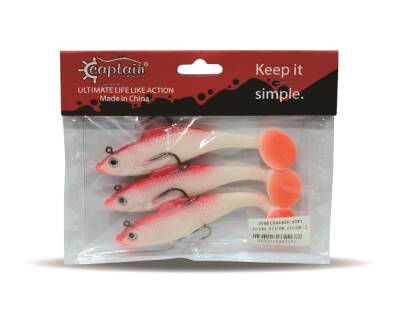 Captain 3568 Cracker Soft 12cm Levrek Turna Silikonu 3'lü Set Suni Balık - 9