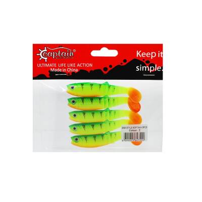 Captain 3569 Style Soft 8cm Levrek Silikonu 5'li Paket Suni Yem - 9