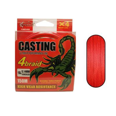Captain Casting PE 4 Kat Spin İp Misina 150mt Kırmızı - CAPTAİN