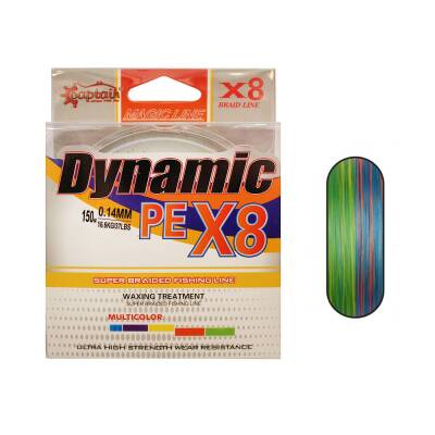 Captain Dynamic Soft PE 8 Örgü Spin İp Misina 150mt Multi Color - CAPTAİN