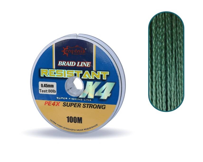 Captain Resistant PE 4 Kat İp Misina 100mt Yeşil - 9