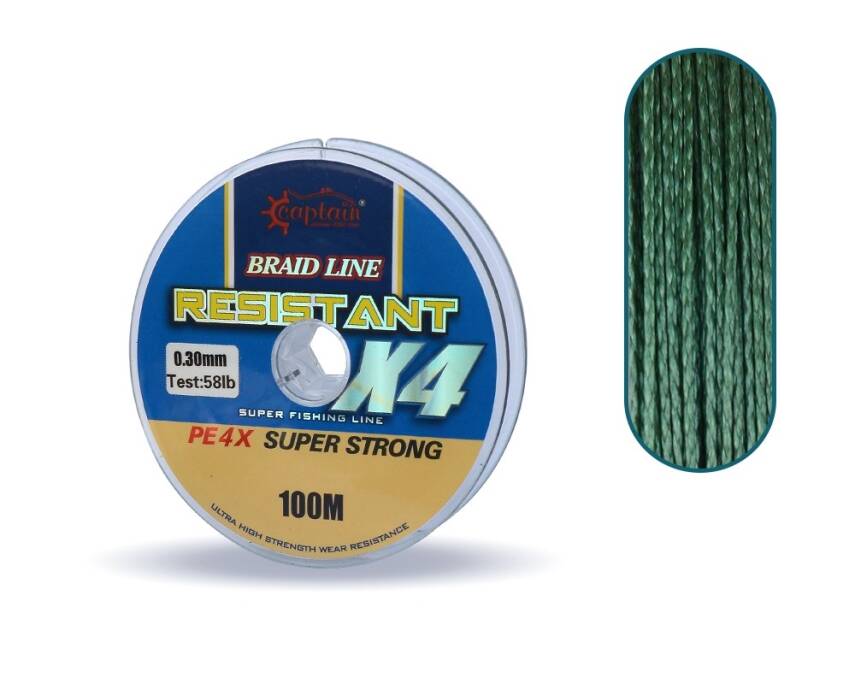 Captain Resistant PE 4 Kat İp Misina 100mt Yeşil - 11