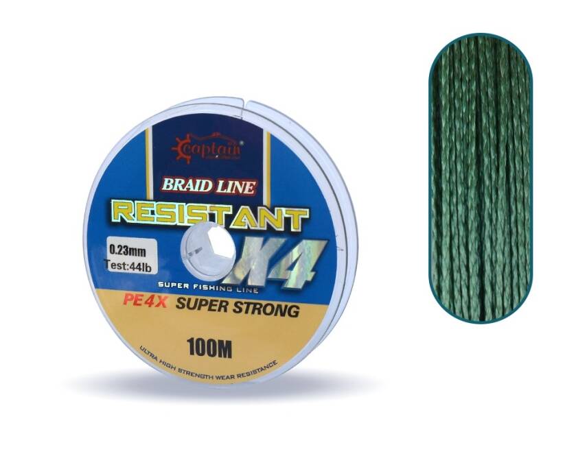 Captain Resistant PE 4 Kat İp Misina 100mt Yeşil - 16