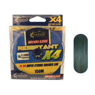 Captain Resistant PE 4 Kat Spin İp Misina 150mt Yeşil - CAPTAİN