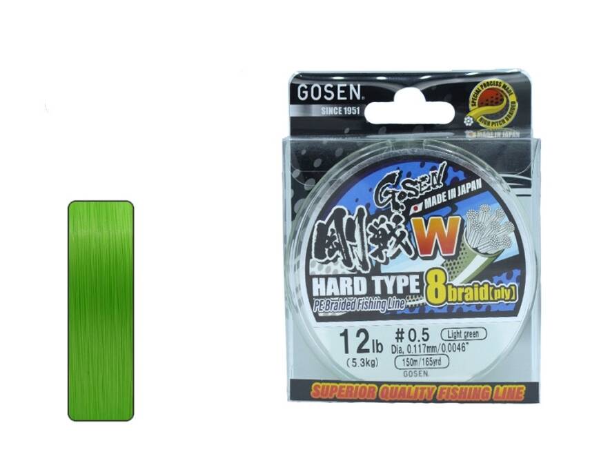 Gosen W8 Hard Type PE 8 Örgü Spin İp Misina 150mt Açık Yeşil - 7