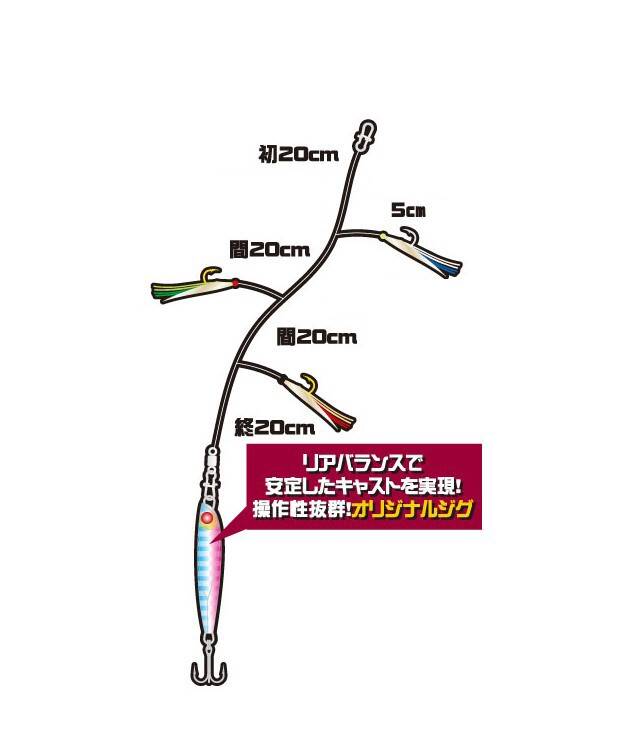Hayabusa HA 280 Jigging Sabiki 2li Çaparili SET Light Jig Suni Yem - 2