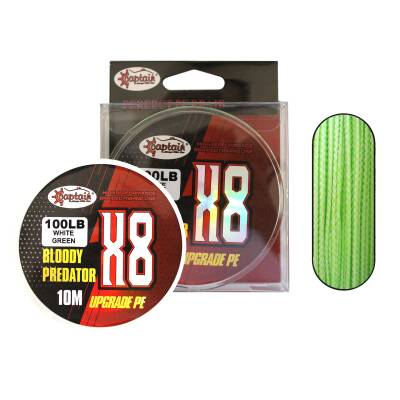 Hook Line 8X Upgrade PE Bloody Predator Jigging Assist İpi 10mt Green-White - CAPTAİN