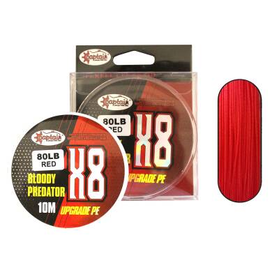 Hook Line 8X Upgrade PE Bloody Predator Jigging Assist İpi 10mt Kırmızı-Pembe - CAPTAİN