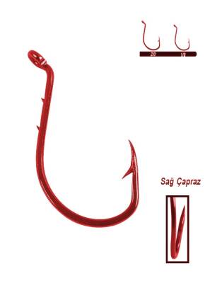 Youvella 1356 Delikli Tırnaklı Papağan Olta İğnesi 100'lü Kutu Red - YOUVELLA