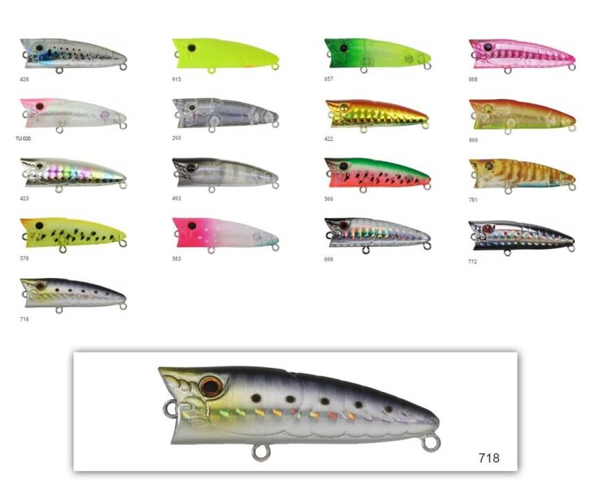 Zipbaits Popper Tiny 48mm Su Üstü Poping 3.7gr LRF Sahtesi - 1